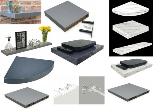 High gloss floating shelf - high,