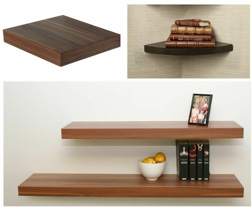 Walnut shelves mdf - mdf, wood